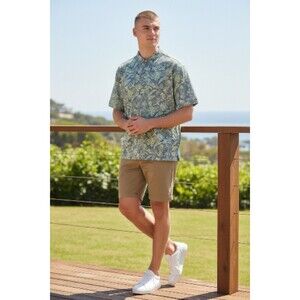 NWOT Mizzen + Main Versa Polo Mens M Trim Fit  Golf Floral AOP Moisture Wicking